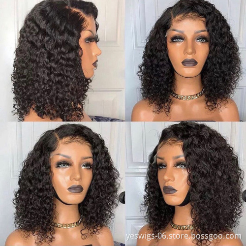 Afro Kinky Curly Short Bob Lace Wig Human Hair Hd Full Lace Front Raw Indian Virgin Human Hair Lace Frontal Wig For Black Women